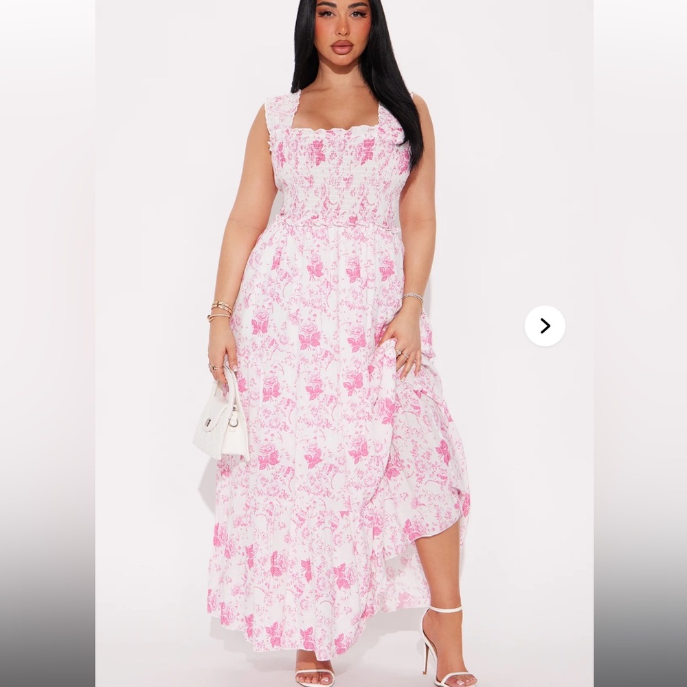 Pink Floral Maxi Dress